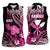 Hawaii Maui Upena Kiloi Women Sleeveless Polo Shirt Kakau Tribal Pattern Pink Version