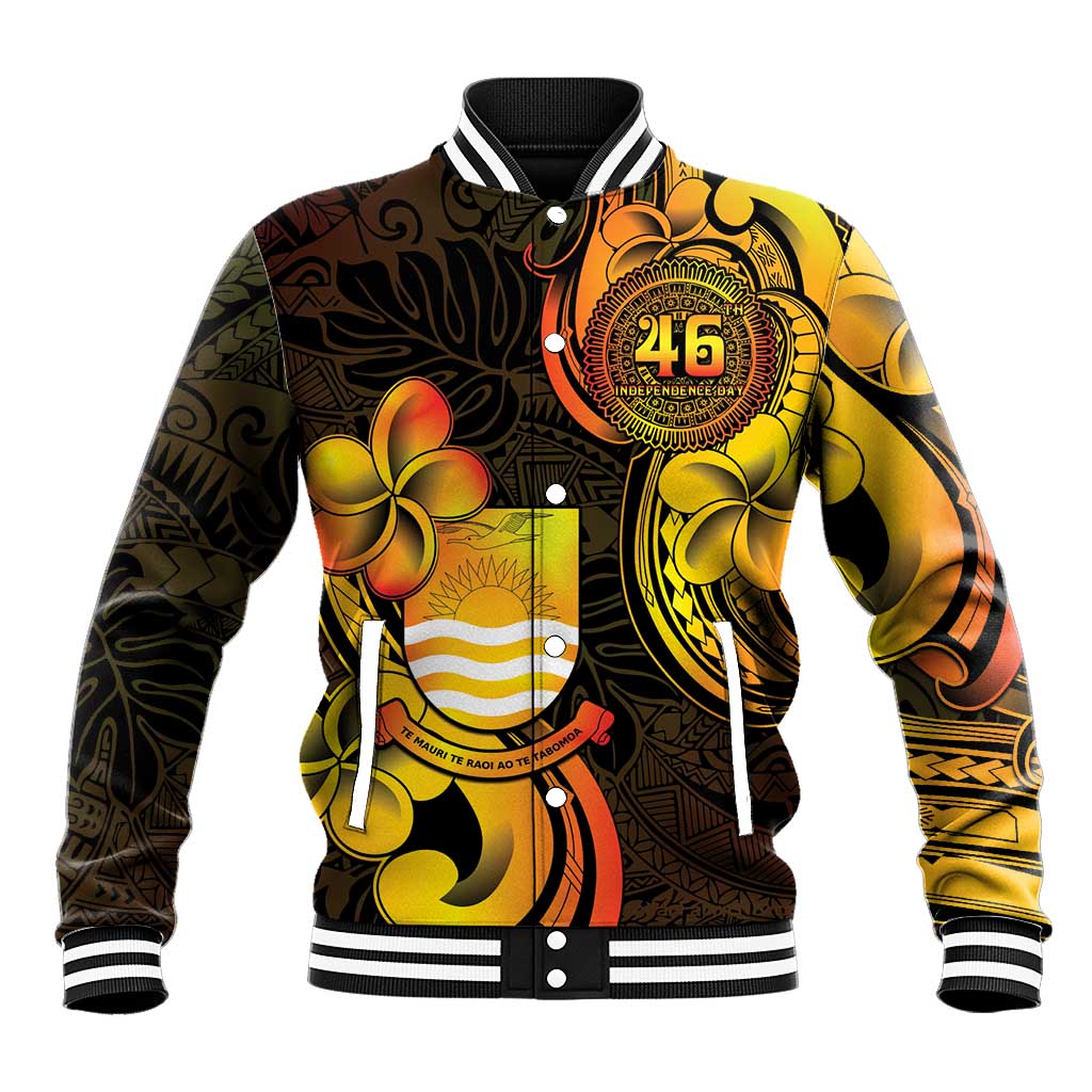 Personalised Kiribati Independence Day Baseball Jacket 46th Anniversary LT05 Unisex Yellow - Polynesian Pride