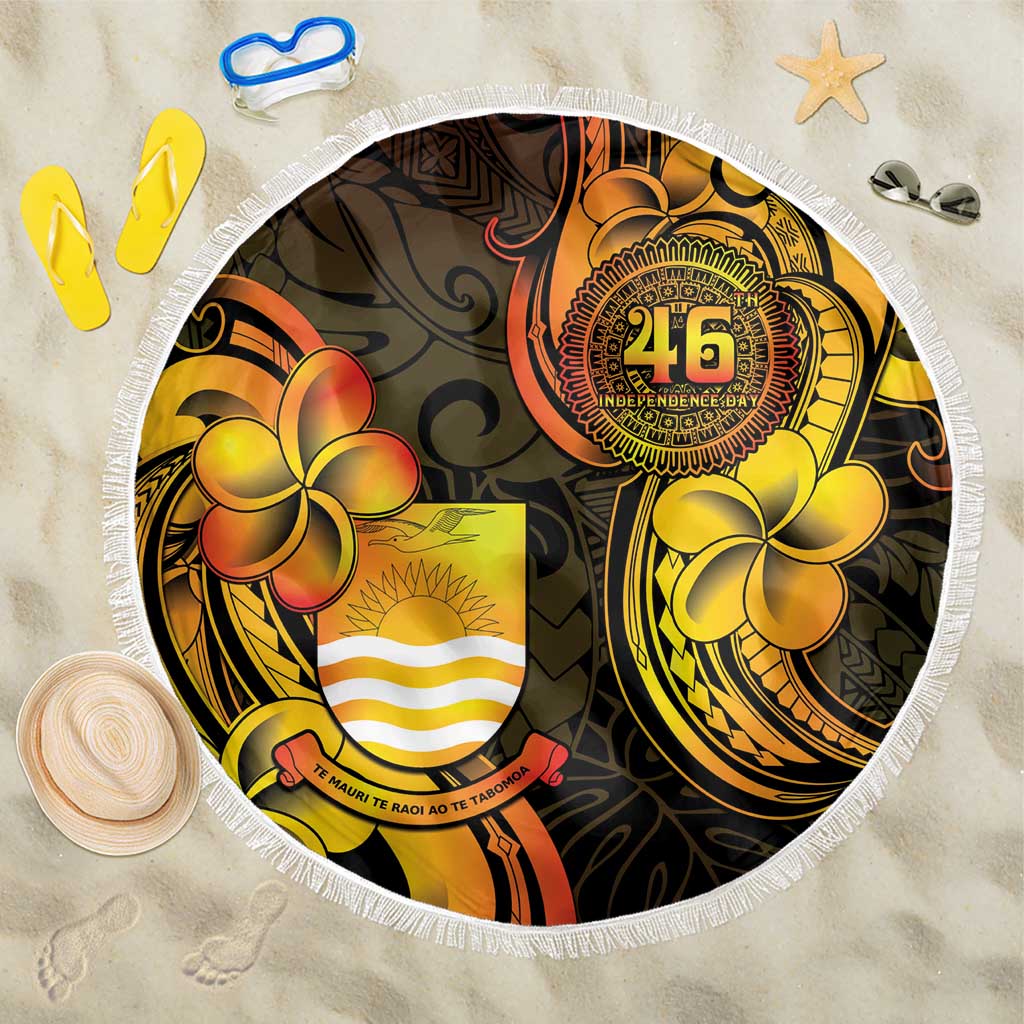 Personalised Kiribati Independence Day Beach Blanket 46th Anniversary LT05 One Size 150cm Yellow - Polynesian Pride