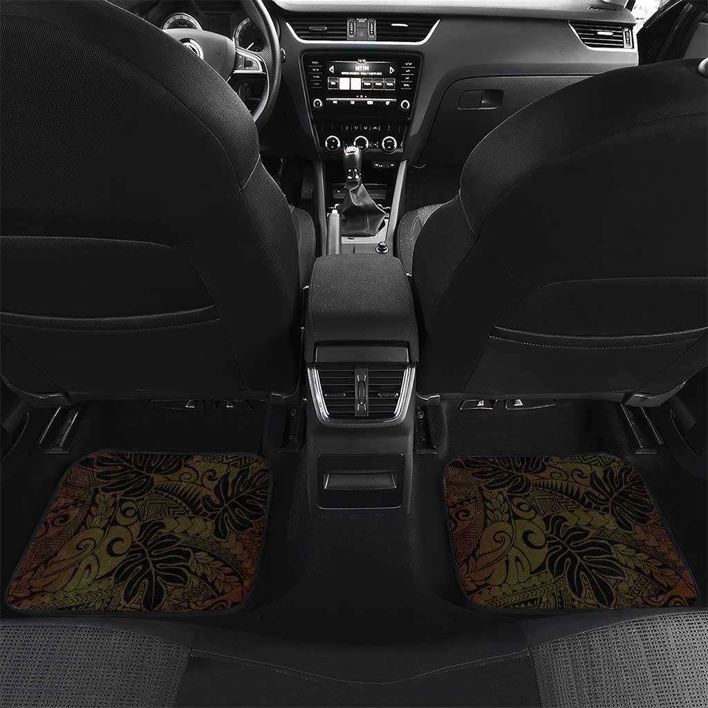 Personalised Kiribati Independence Day Car Mats 46th Anniversary LT05 Set 2pcs - Back Yellow - Polynesian Pride