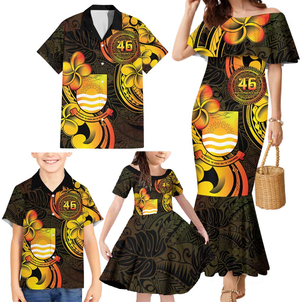 Personalised Kiribati Independence Day Family Matching Mermaid Dress and Hawaiian Shirt 46th Anniversary LT05 - Polynesian Pride