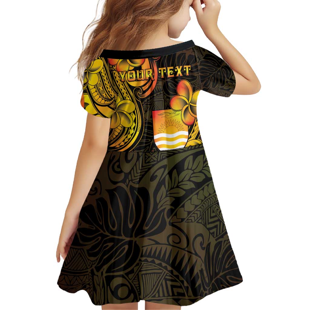 Personalised Kiribati Independence Day Family Matching Off Shoulder Short Dress and Hawaiian Shirt 46th Anniversary