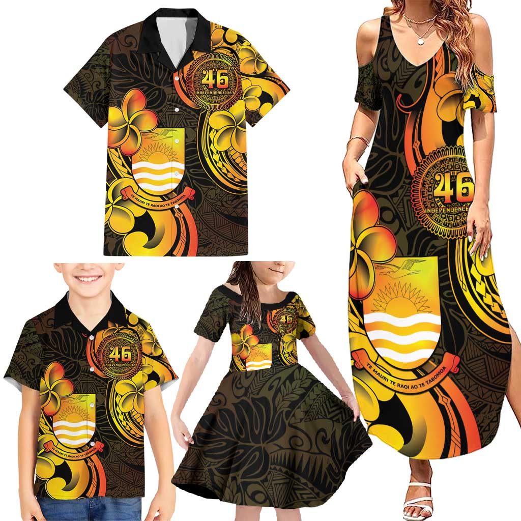 Personalised Kiribati Independence Day Family Matching Summer Maxi Dress and Hawaiian Shirt 46th Anniversary LT05 - Polynesian Pride
