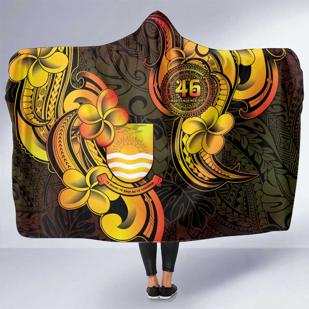 Personalised Kiribati Independence Day Hooded Blanket 46th Anniversary LT05 One Size Yellow - Polynesian Pride