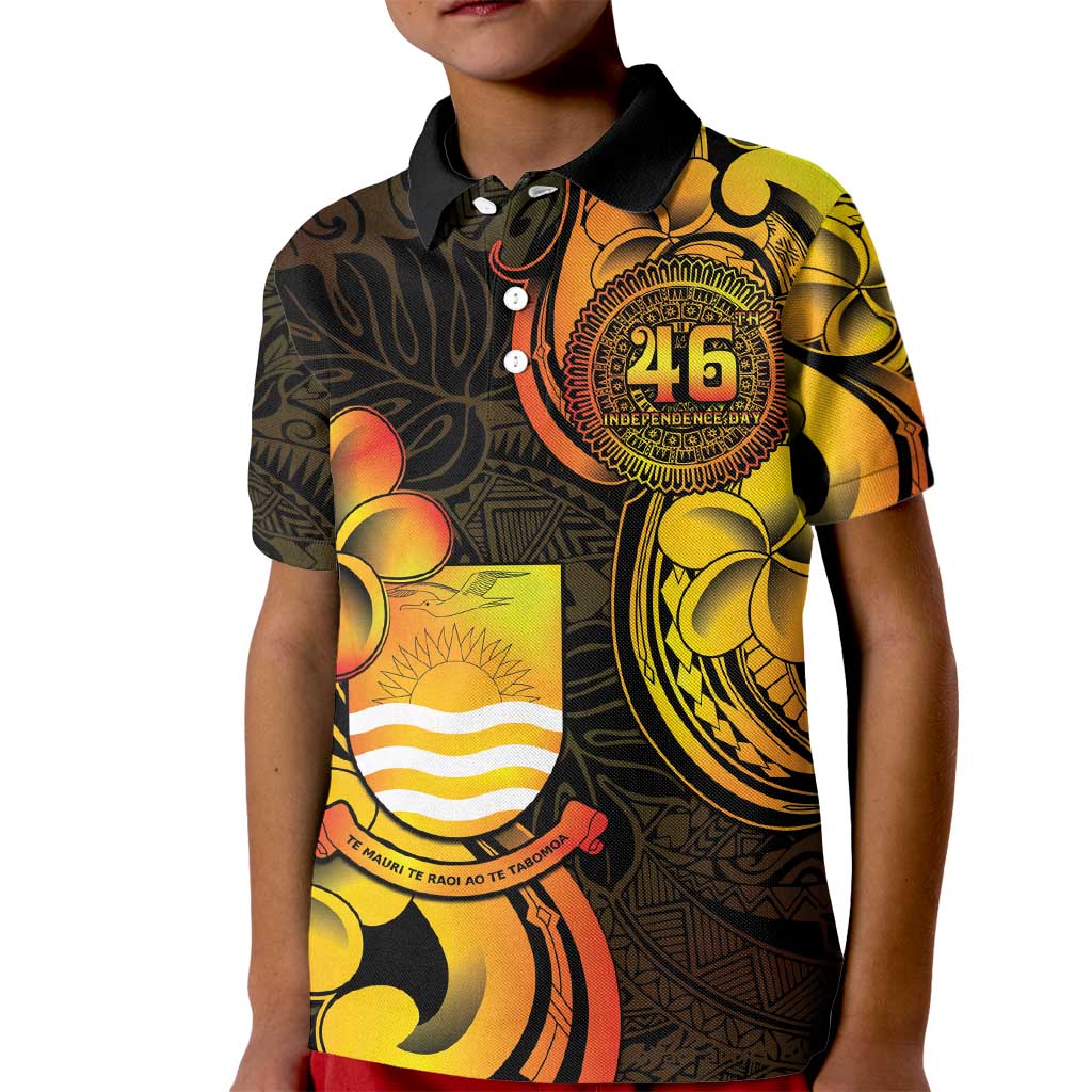 Personalised Kiribati Independence Day Kid Polo Shirt 46th Anniversary LT05 Kid Yellow - Polynesian Pride