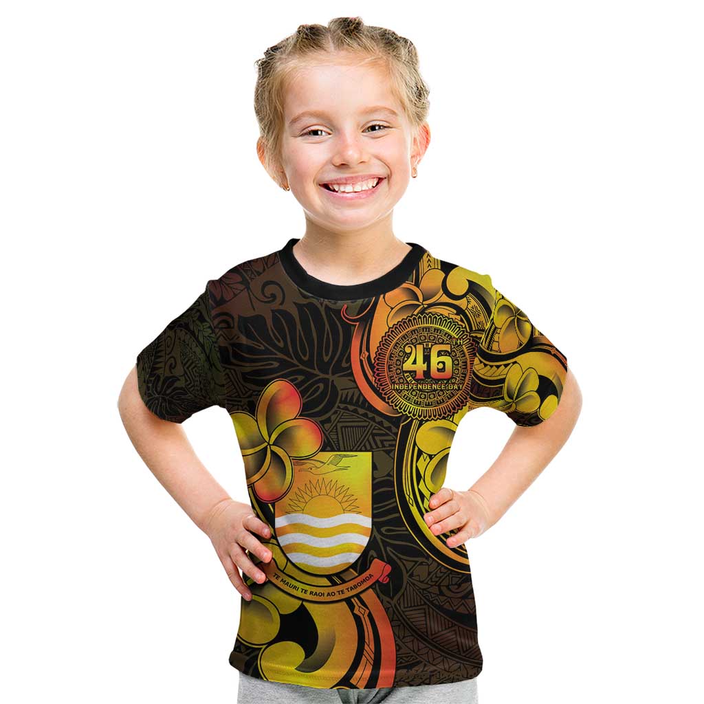 Personalised Kiribati Independence Day Kid T Shirt 46th Anniversary LT05 Yellow - Polynesian Pride