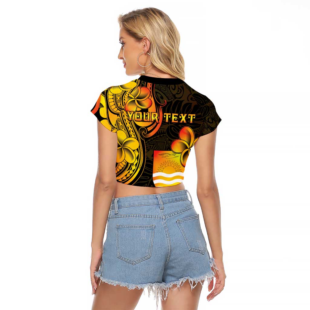 Personalised Kiribati Independence Day Raglan Cropped T Shirt 46th Anniversary LT05 - Polynesian Pride