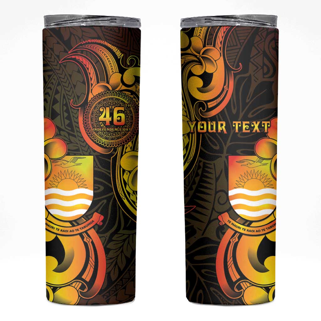 Personalised Kiribati Independence Day Skinny Tumbler 46th Anniversary LT05 Yellow - Polynesian Pride