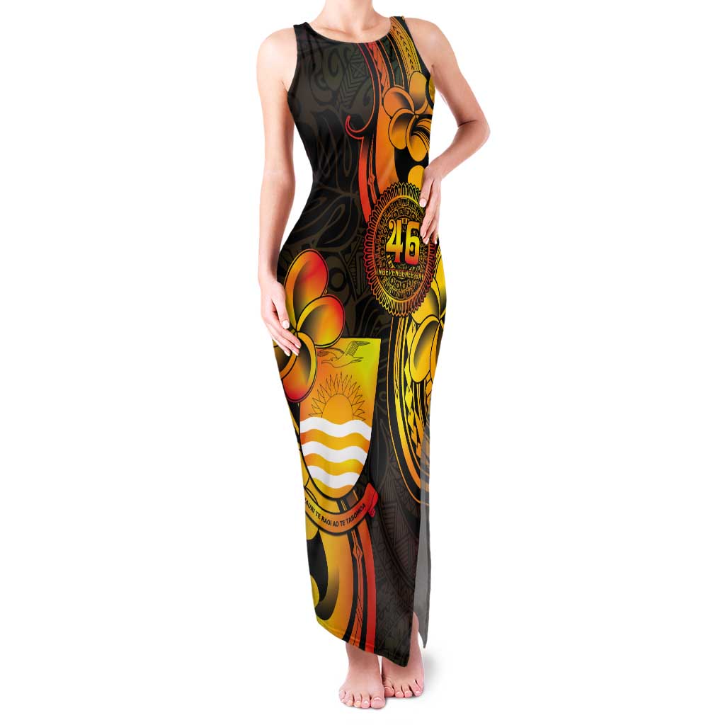 Personalised Kiribati Independence Day Tank Maxi Dress 46th Anniversary LT05 Women Yellow - Polynesian Pride