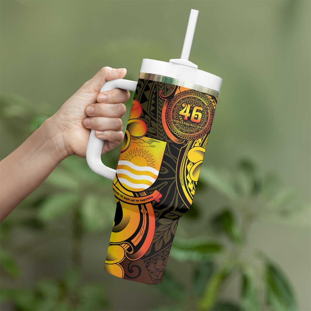 Personalised Kiribati Independence Day Tumbler With Handle 46th Anniversary LT05 - Polynesian Pride