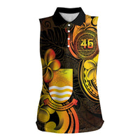 Personalised Kiribati Independence Day Women Sleeveless Polo Shirt 46th Anniversary LT05 Female Yellow - Polynesian Pride