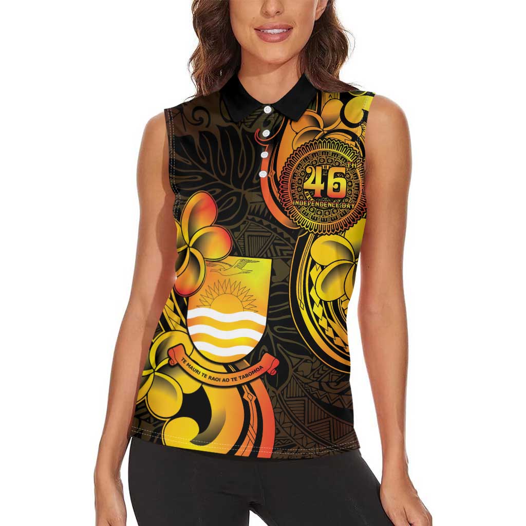 Personalised Kiribati Independence Day Women Sleeveless Polo Shirt 46th Anniversary LT05 - Polynesian Pride