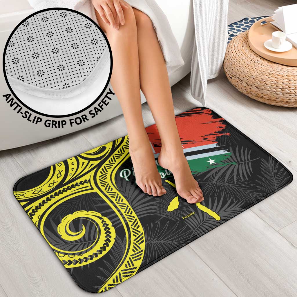 Vanuatu Penama Day Bathroom Set Grunge Flag Style - Polynesian Pride