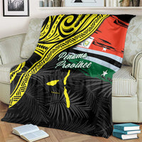 Vanuatu Penama Day Blanket Grunge Flag Style - Polynesian Pride