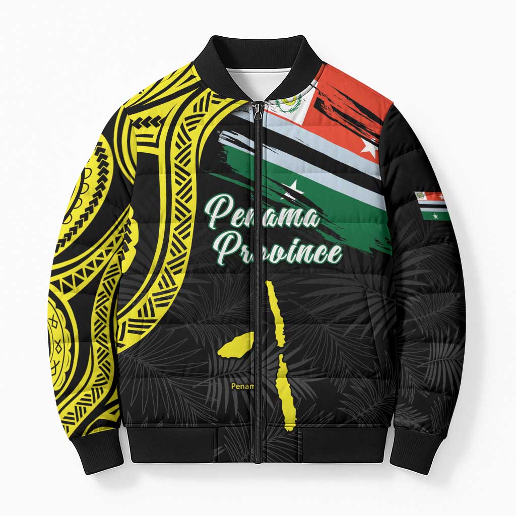Personalised Vanuatu Penama Day Bomber Puffer Jacket Grunge Flag Style - Polynesian Pride