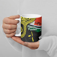 Personalised Vanuatu Penama Day Ceramic Mug Grunge Flag Style - Polynesian Pride