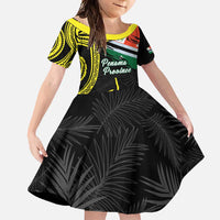 Personalised Vanuatu Penama Day Family Matching Long Sleeve Bodycon Dress and Hawaiian Shirt Grunge Flag Style - Polynesian Pride
