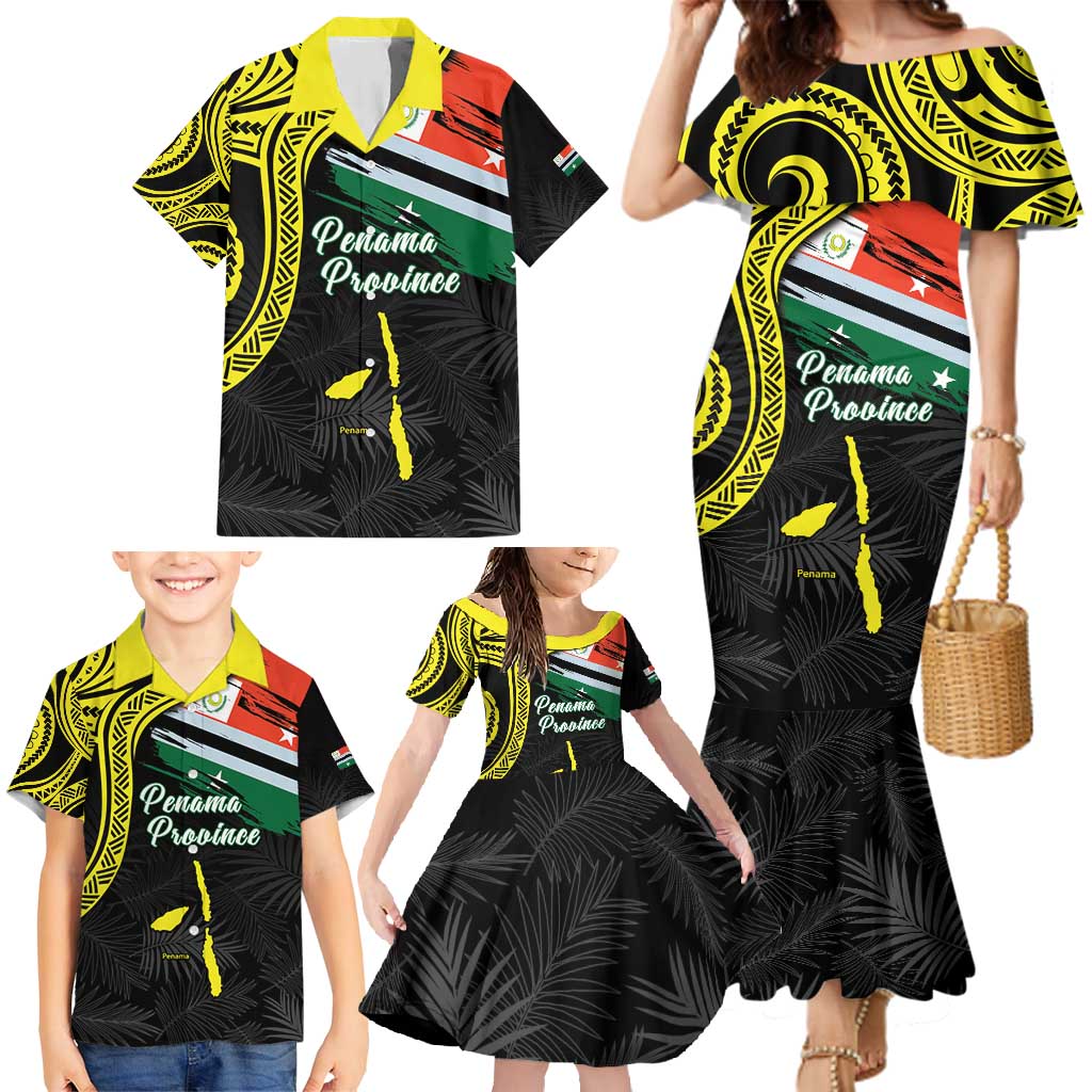 Personalised Vanuatu Penama Day Family Matching Mermaid Dress and Hawaiian Shirt Grunge Flag Style - Polynesian Pride