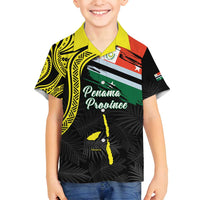 Personalised Vanuatu Penama Day Family Matching Off Shoulder Short Dress and Hawaiian Shirt Grunge Flag Style - Polynesian Pride