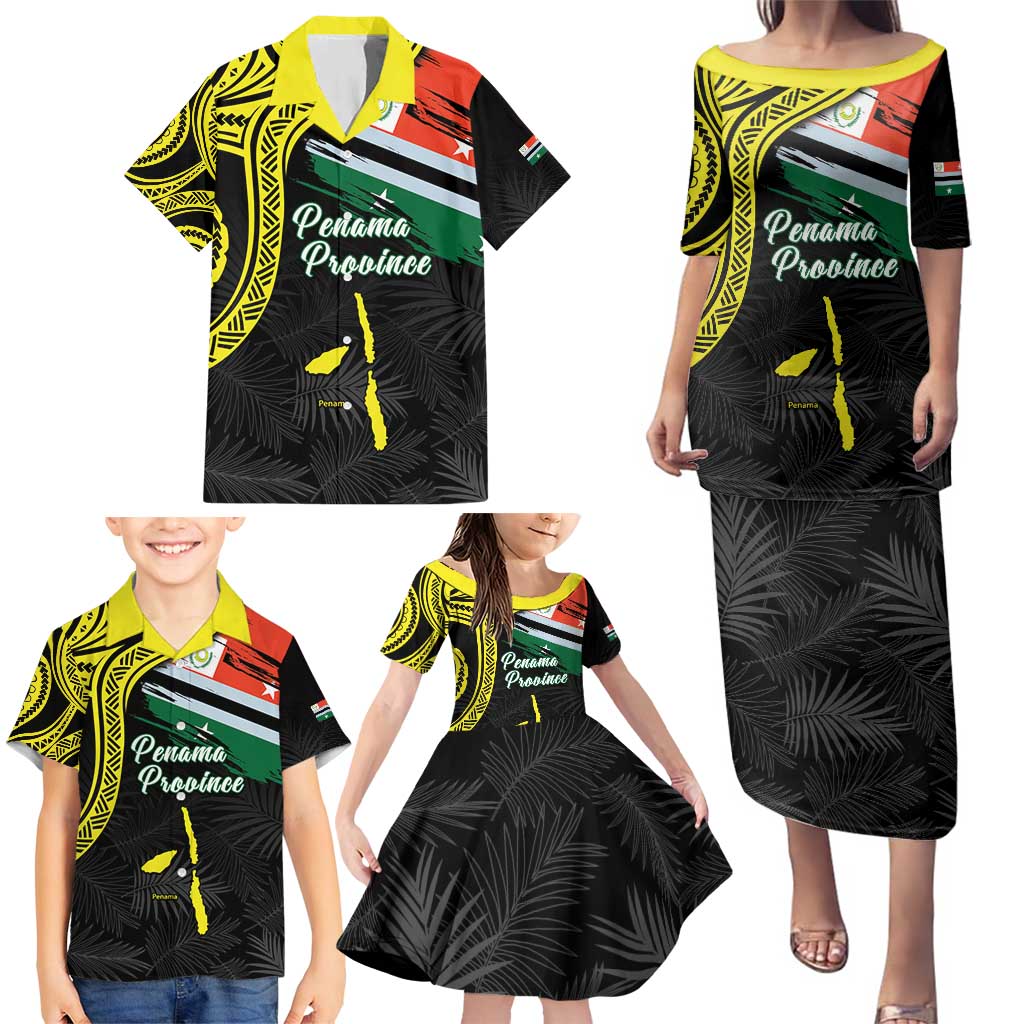 Personalised Vanuatu Penama Day Family Matching Puletasi and Hawaiian Shirt Grunge Flag Style - Polynesian Pride