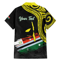 Personalised Vanuatu Penama Day Family Matching Puletasi and Hawaiian Shirt Grunge Flag Style - Polynesian Pride