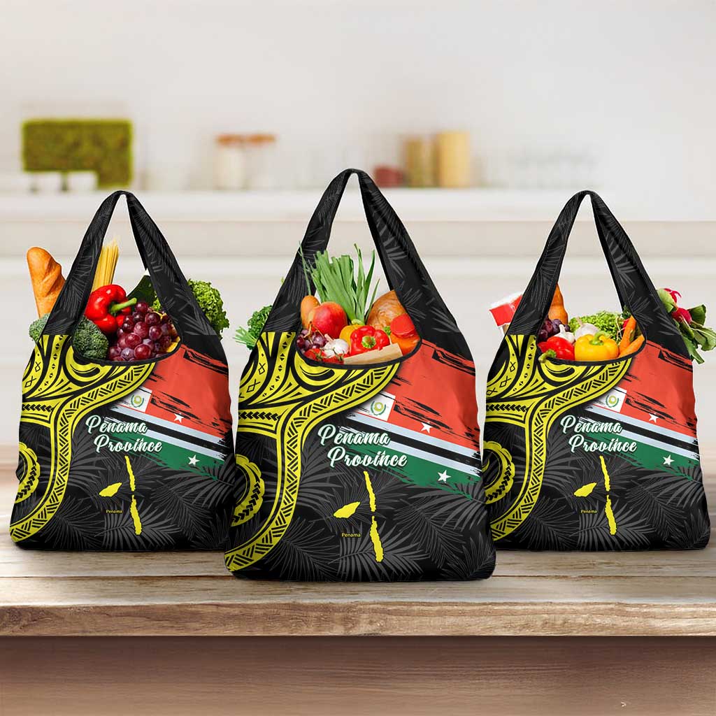 Vanuatu Penama Day Grocery Bag Grunge Flag Style LT05 3-pack One Size Black - Polynesian Pride