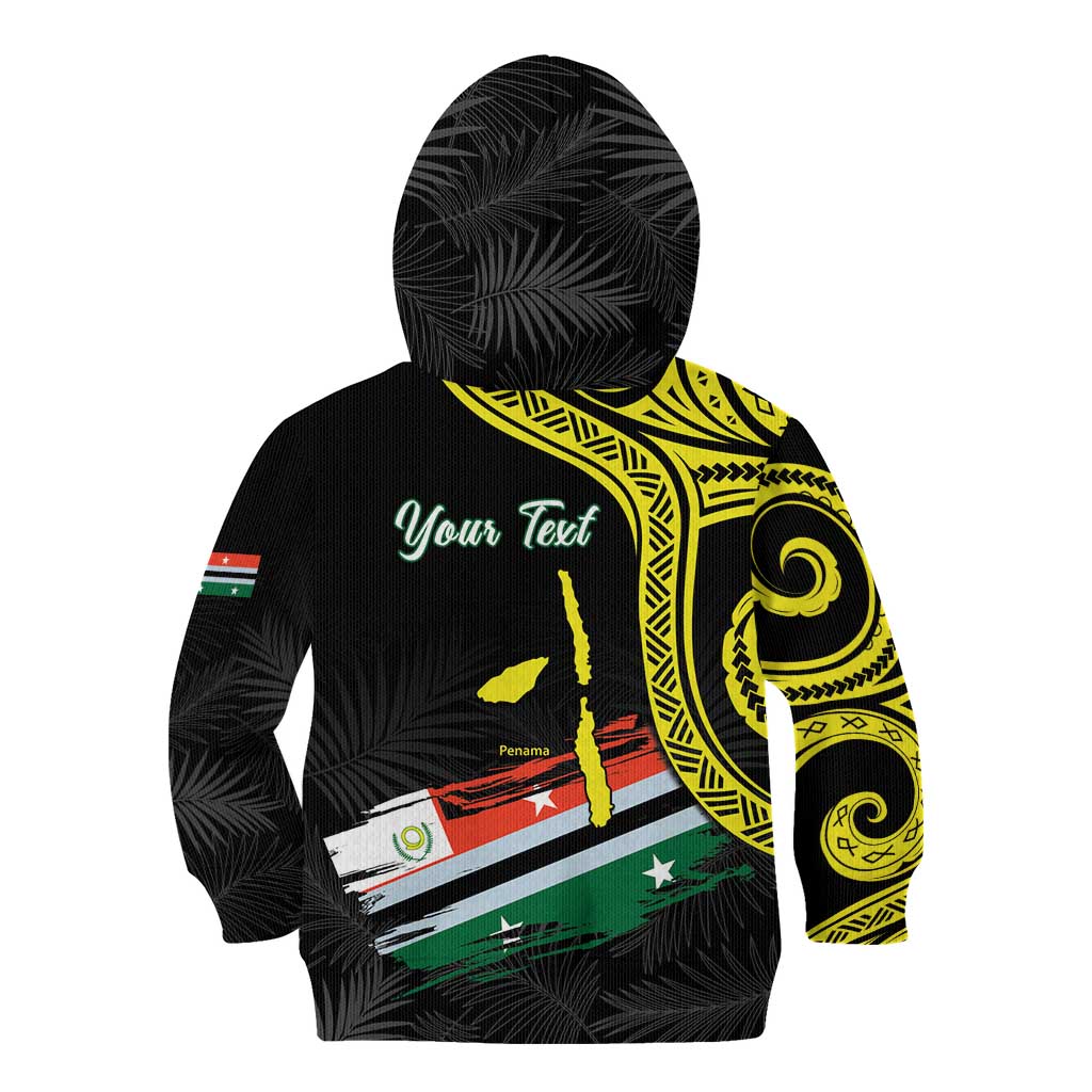 Personalised Vanuatu Penama Day Kid Hoodie Grunge Flag Style - Polynesian Pride