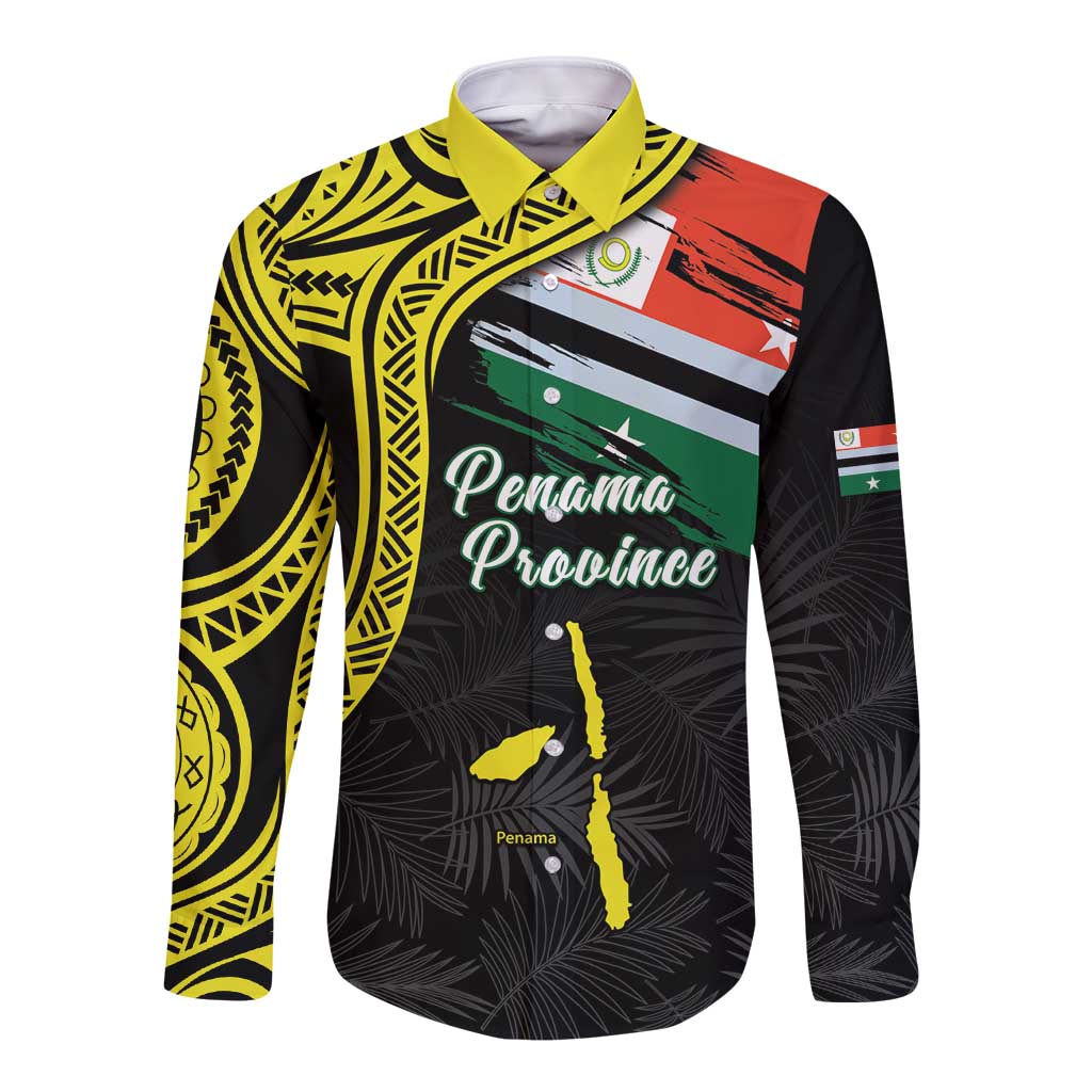 Personalised Vanuatu Penama Day Long Sleeve Button Shirt Grunge Flag Style - Polynesian Pride