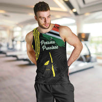 Personalised Vanuatu Penama Day Men Tank Top Grunge Flag Style - Polynesian Pride