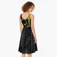 Personalised Vanuatu Penama Day Midi Dress Grunge Flag Style - Polynesian Pride