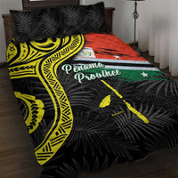 Vanuatu Penama Day Quilt Bed Set Grunge Flag Style - Polynesian Pride
