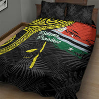 Vanuatu Penama Day Quilt Bed Set Grunge Flag Style - Polynesian Pride