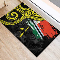 Vanuatu Penama Day Rubber Doormat Grunge Flag Style - Polynesian Pride