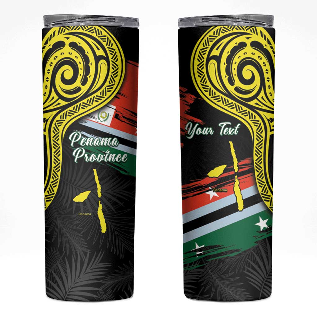Personalised Vanuatu Penama Day Skinny Tumbler Grunge Flag Style - Polynesian Pride