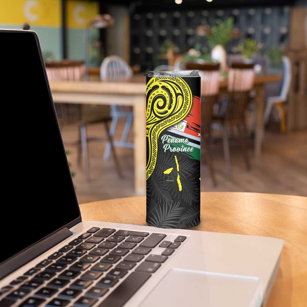 Personalised Vanuatu Penama Day Skinny Tumbler Grunge Flag Style - Polynesian Pride