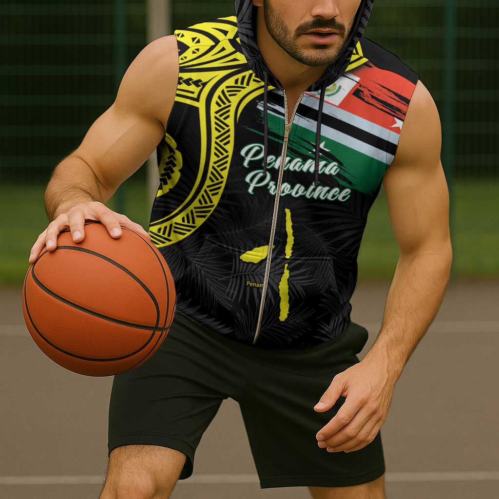 Personalised Vanuatu Penama Day Sleeveless Zip Hoodie Grunge Flag Style - Polynesian Pride