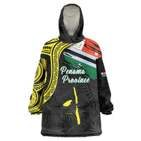 Personalised Vanuatu Penama Day Wearable Blanket Hoodie Grunge Flag Style LT05 One Size Black - Polynesian Pride
