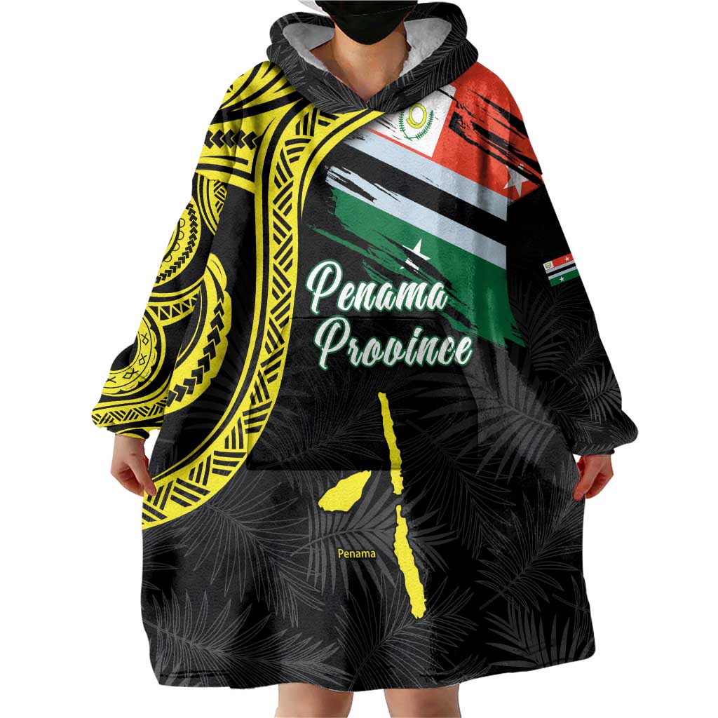 Personalised Vanuatu Penama Day Wearable Blanket Hoodie Grunge Flag Style LT05 - Polynesian Pride