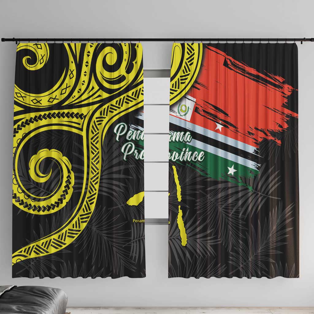 Vanuatu Penama Day Window Curtain Grunge Flag Style LT05 With Hooks Black - Polynesian Pride