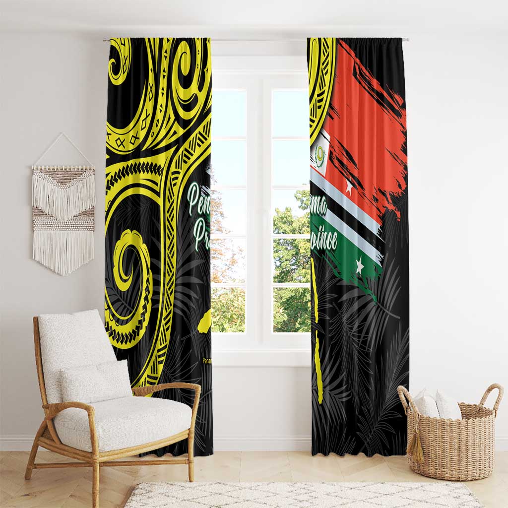 Vanuatu Penama Day Window Curtain Grunge Flag Style LT05 - Polynesian Pride