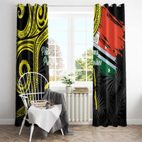 Vanuatu Penama Day Window Curtain Grunge Flag Style LT05 - Polynesian Pride