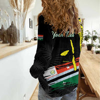 Personalised Vanuatu Penama Day Women Casual Shirt Grunge Flag Style - Polynesian Pride
