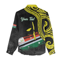 Personalised Vanuatu Penama Day Women Casual Shirt Grunge Flag Style - Polynesian Pride