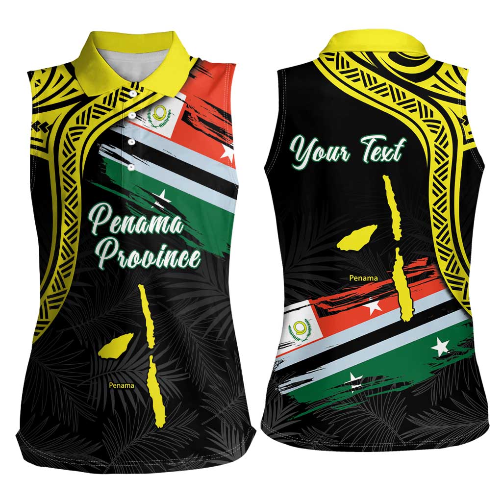 Personalised Vanuatu Penama Day Women Sleeveless Polo Shirt Grunge Flag Style - Polynesian Pride