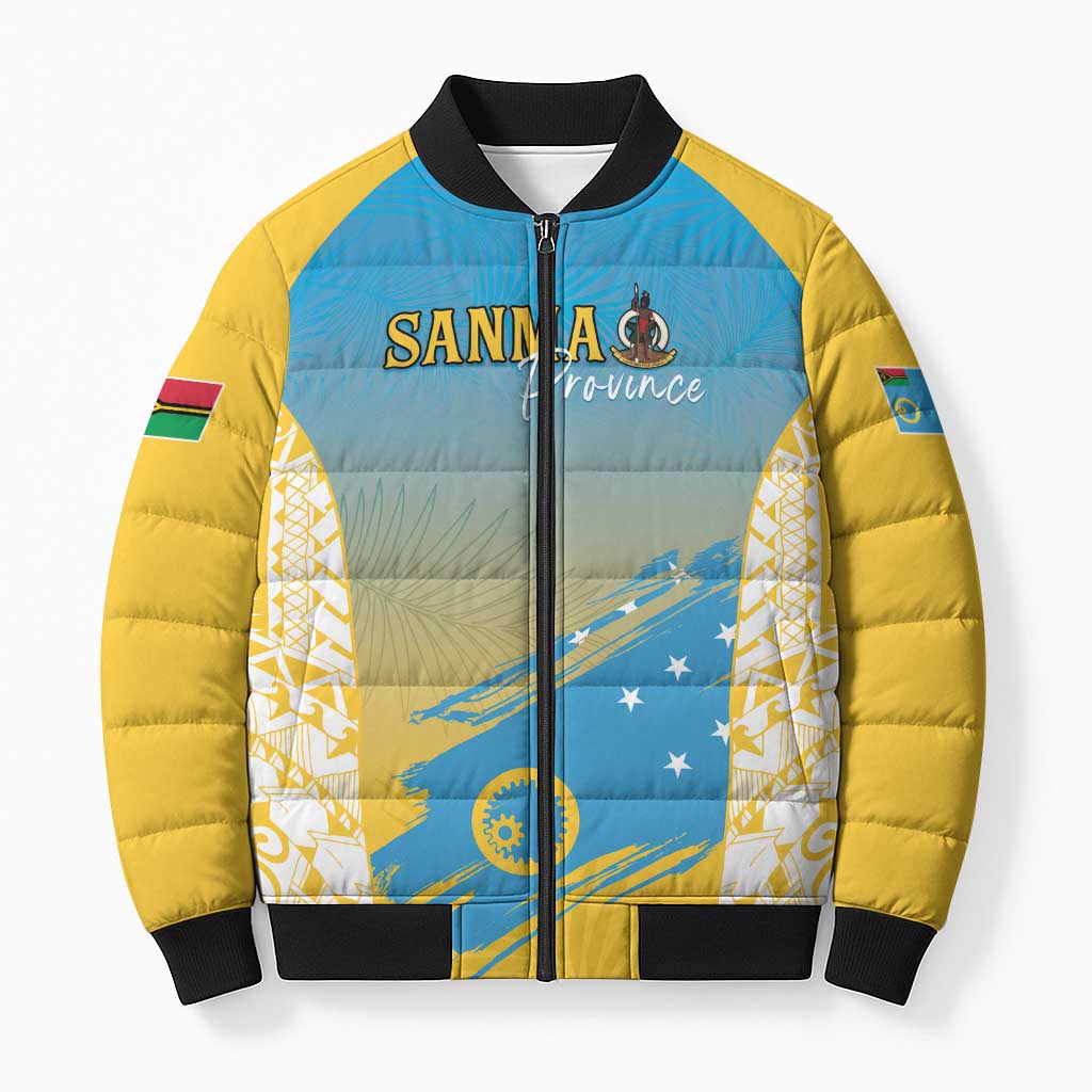 Personalised Vanuatu Sanma Day Bomber Puffer Jacket Special Style - Polynesian Pride