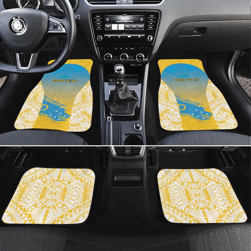 Vanuatu Sanma Day Car Mats Special Style LT05 Set 4pcs Yellow - Polynesian Pride