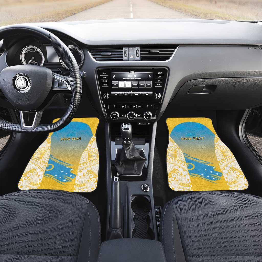 Vanuatu Sanma Day Car Mats Special Style LT05 Set 2pcs - Front Yellow - Polynesian Pride