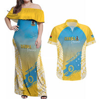 Personalised Vanuatu Sanma Day Couples Matching Off Shoulder Maxi Dress and Hawaiian Shirt Special Style - Polynesian Pride