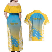 Personalised Vanuatu Sanma Day Couples Matching Off Shoulder Maxi Dress and Hawaiian Shirt Special Style - Polynesian Pride