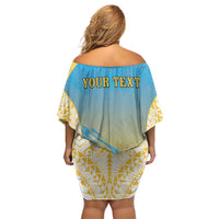 Personalised Vanuatu Sanma Day Family Matching Off Shoulder Short Dress and Hawaiian Shirt Special Style - Polynesian Pride